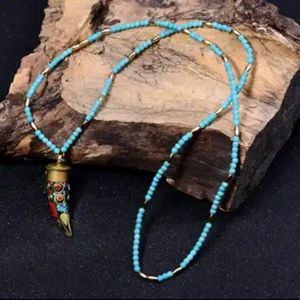 Beautiful blue horn necklace